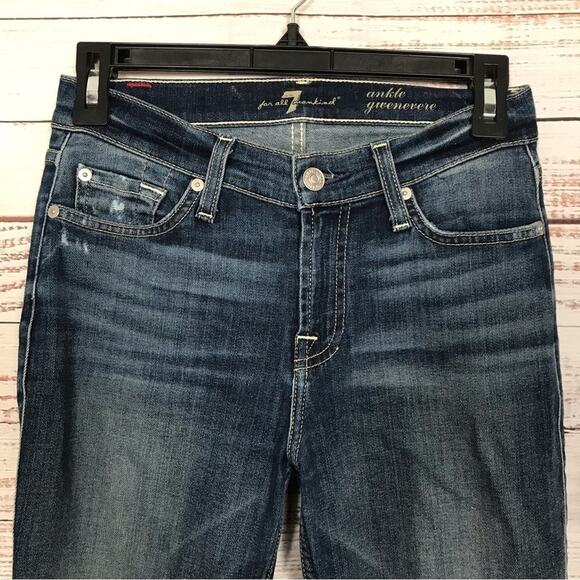 7 For All Mankind Ankle Gwenevere size 25 dark‎ wash casual jeans - Picture 5 of 8
